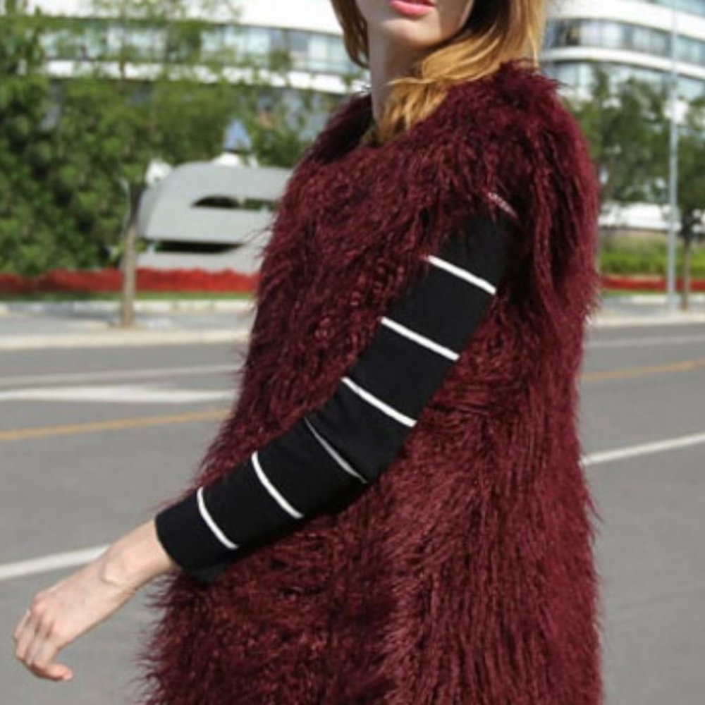 Sofia Cashmere 100% Mongolian Lamb Fur Vest (LIKE NEW)